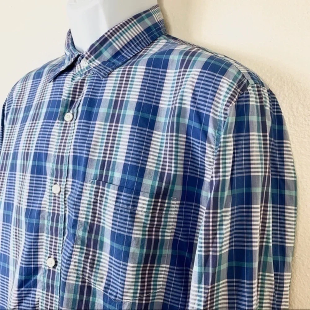 J.Crew plaid casual shirt blue size M